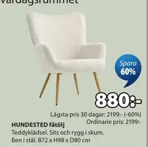 JYSK HUNDESTED fåtölj erbjuda