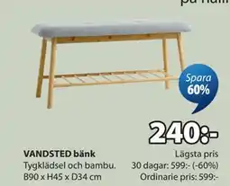 JYSK VANDSTED bänk erbjuda