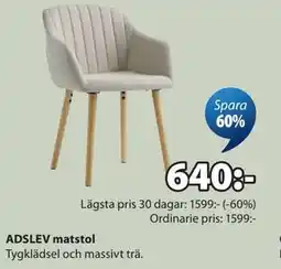 JYSK ADSLEV matstol erbjuda