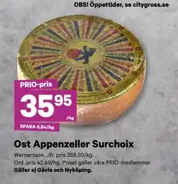 City Gross Ost Appenzeller Surchoix, Pris i appen erbjuda
