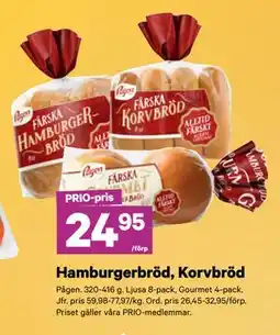 City Gross Hamburgerbröd, Korvbröd, Pris i appen erbjuda