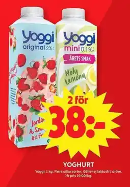 ICA Maxi YOGGI Yoghurt erbjuda