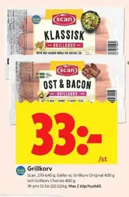 ICA Kvantum SCAN Grillkorv erbjuda
