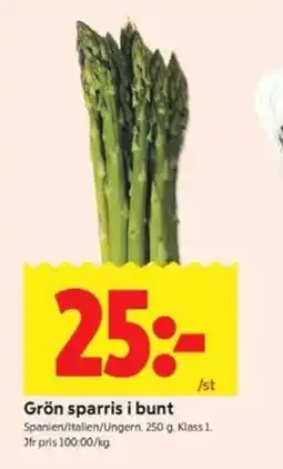 ICA Kvantum Grön sparris i bunt erbjuda