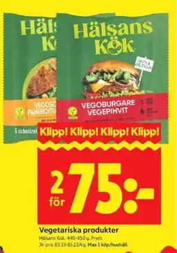 ICA Kvantum HÄLSANS KÖK Vegetariska produkter erbjuda