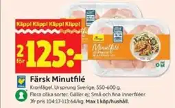 ICA Kvantum KRONFÅGEL Färsk minutfilé erbjuda