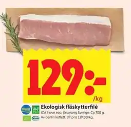 ICA Kvantum Ekologisk fläskytterfilé erbjuda