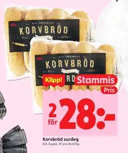 ICA Kvantum ICA Korvbröd surdeg erbjuda