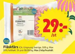 ICA Supermarket ICA Fläskfärs erbjuda
