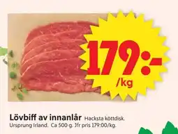ICA Supermarket Lövbiff av innanlår erbjuda