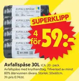 ICA Supermarket ICA Avfallspåse 30L erbjuda