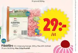 ICA Supermarket ICA Fläskfärs erbjuda