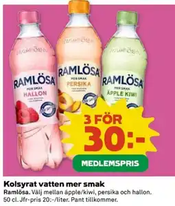 Coop RAMLÖSA Kolsyrat vatten mer smak erbjuda