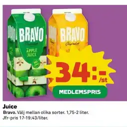 Coop BRAVO Juice erbjuda