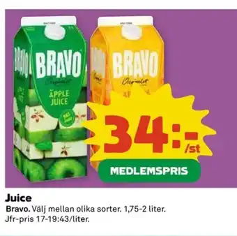 Coop BRAVO Juice erbjuda