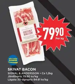 Willys SIGNAL & ANDERSSON Skivat bacon erbjuda
