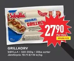 Willys SIBYLLA Grillkorv erbjuda