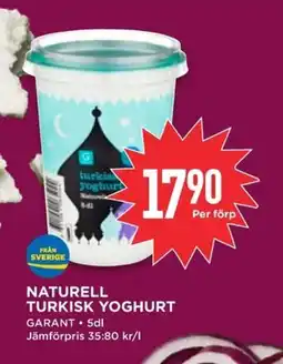 Willys GARANT Naturell turkisk yoghurt erbjuda