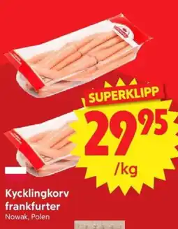 Nya Pulsen Kycklingkorv frankfurter erbjuda