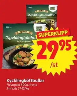 Nya Pulsen Flevogold Kycklingköttbullar erbjuda