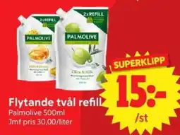 Nya Pulsen Palmolive Flytande tvål refill erbjuda