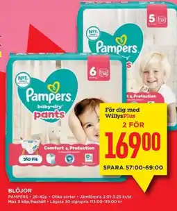 Willys PAMPERS Blöjor erbjuda
