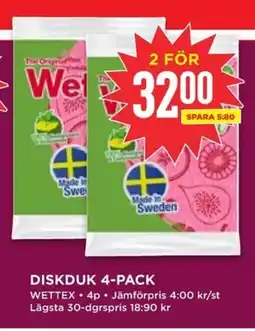 Willys WETTEX Diskduk 4-pack erbjuda