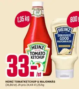ÖoB Heinz tomatketchup & majonnäs erbjuda