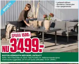 ÖoB Boston hörnsoffa med bord, antracit erbjuda