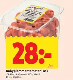 ICA Kvantum ICA Babyplommontomater i ask erbjuda