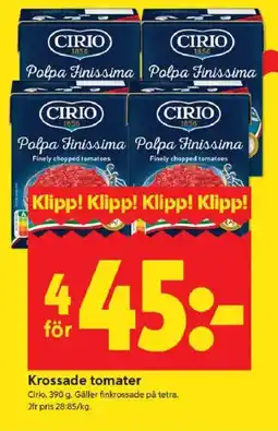 ICA Kvantum Cirio Krossade tomater erbjuda