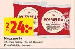 ICA Kvantum ICA Mozzarella erbjuda