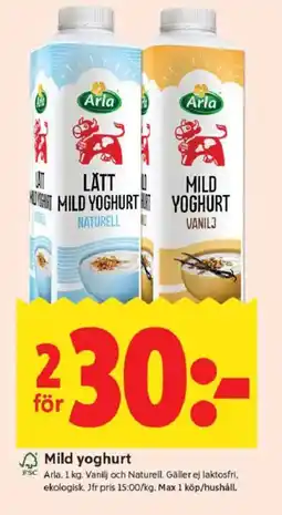 ICA Kvantum Arla Mild yoghurt erbjuda