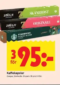 ICA Kvantum Zoegas, Starbucks Kaffekapslar erbjuda