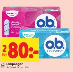 ICA Kvantum O.B Tamponger erbjuda