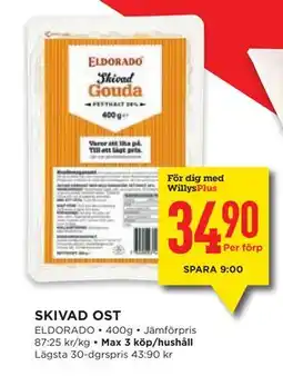 Willys SKIVAD OST, Medlemspris erbjuda
