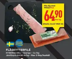 Willys FLÄSKYTTERFILÉ, Medlemspris erbjuda