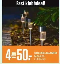 ÖoB SOLCELLSLAMPA, Medlemspris erbjuda