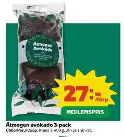 Coop Daglivs Ätmogen avokado 3-pack, Medlemspris erbjuda