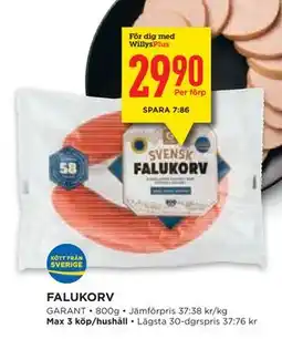 Willys Hemma FALUKORV, Medlemspris erbjuda