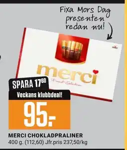 ÖoB MERCI CHOKLADPRALINER, Medlemspris erbjuda
