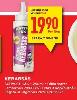 Willys Hemma KEBABSÅS, Medlemspris erbjuda
