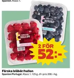 Coop Daglivs Färska blåbär/hallon erbjuda