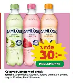 Coop Daglivs Kolsyrat vatten med smak, Medlemspris erbjuda