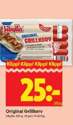 ICA Kvantum Sibylla Original Grillkorv erbjuda