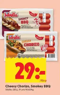 ICA Kvantum Sibylla Cheesy Chorizo, Smokey BBQ erbjuda