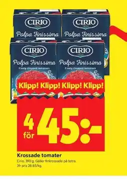 ICA Kvantum Krossade tomater erbjuda