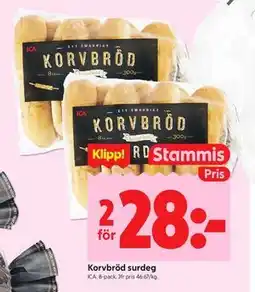ICA Kvantum Korvbröd surdeg, Medlemspris erbjuda