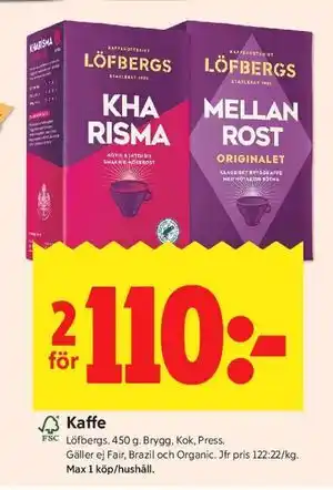 ICA Kvantum Kaffe erbjuda