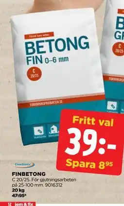 Jem&Fix FINBETONG erbjuda
